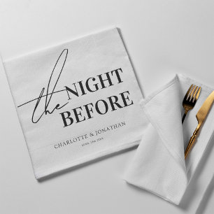 Modern Black and White Photo Rehearsal Dinner Napkin