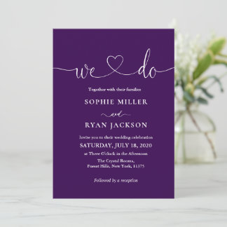 Modern black and white Photo Wedding Invitation