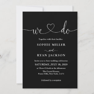 Modern black and white Photo Wedding Invitation