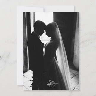 Modern black and white Photo Wedding Invitation