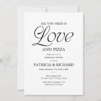 Modern Black and White Pizza Wedding Rehearsal