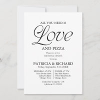 Modern Black and White Pizza Wedding Rehearsal