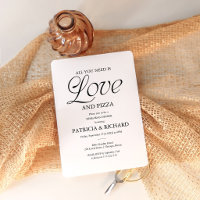 Modern Black and White Pizza Wedding Rehearsal