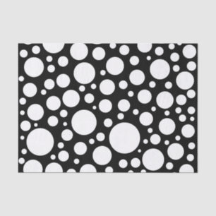 Modern Black and White Polka Dot Pattern Tissue Paper