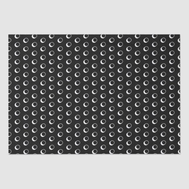Modern black and white polka dots pattern fun cute tissue paper (Front)