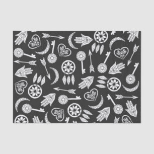 Modern Black and White Popular Symbols Tissue Paper
