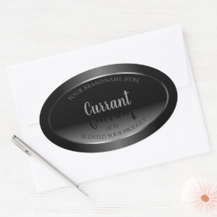 Modern Black and White Product Labels Silver Frame