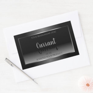 Modern Black and White Product Labels Silver Frame