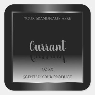 Modern Black and White Product Labels Silver Frame