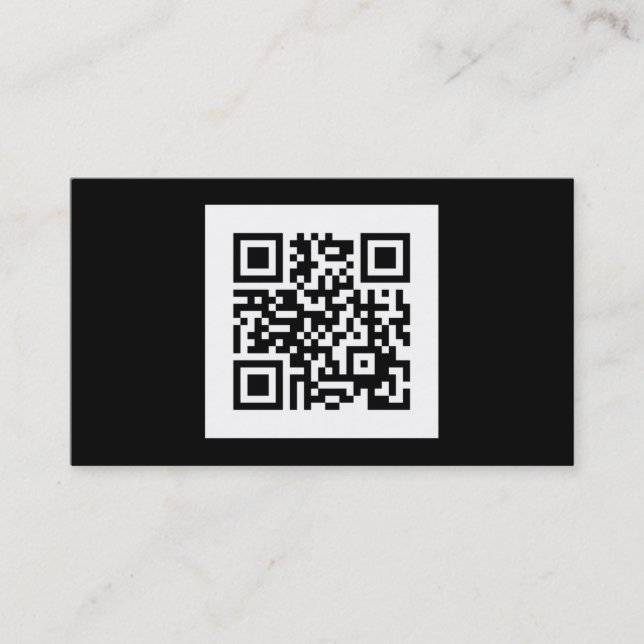 Modern Black and White QR Code Business Card (Front)