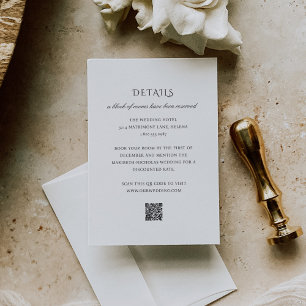 Modern Black and White QR Code Classy Wedding Enclosure Card