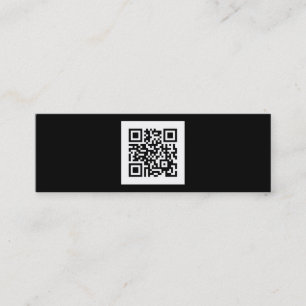 Modern Black and White QR Code Mini Business Card