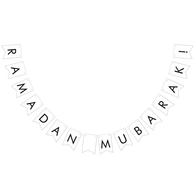 Modern Black and White Ramadan Mubarak Pennant Bunting (All)