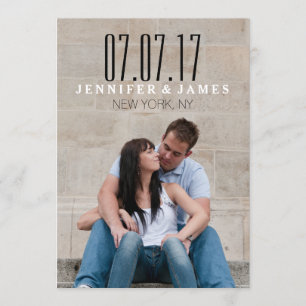 MODERN BLACK AND WHITE SAVE THE DATE CARD