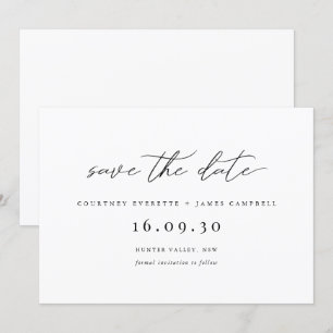 Modern black and white save the date invitation