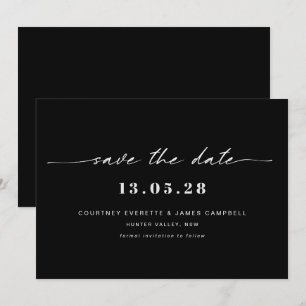 Modern black and white save the date invitation