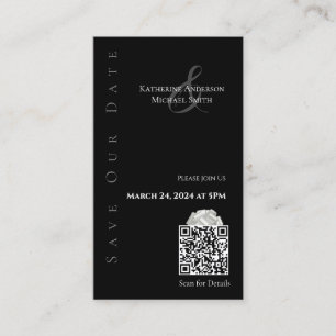Modern Black and white-Save the Date-QR code- Business Card