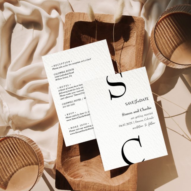 Modern Black and White Save the Date Wedding Invitation (Creator Uploaded)