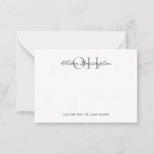 Modern Black and White Script Classic Typography Card