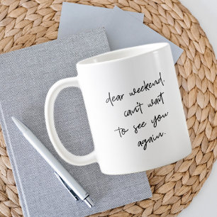 Modern Black and White Script Funny Coffee Mug