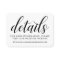Modern Black and White Script Wedding Details