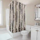 Modern Black And White Shower Curtain For Bathroom