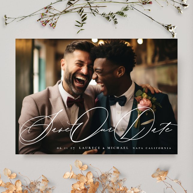 Modern Black and White Simple Photo The Wedding Save The Date (Creator Uploaded)