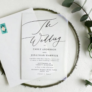 Modern Black and White Simple Wedding Acrylic Invitations