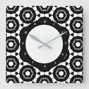 Modern Black and White Square Wall Clock