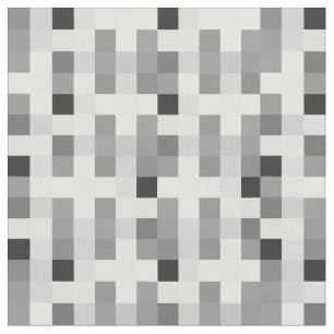Modern Black and white Squares Checkered Pattern Fabric