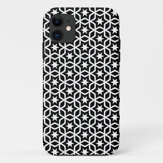 Modern Black and White Star Pattern Case-Mate iPho Case-Mate iPhone Case (Back)