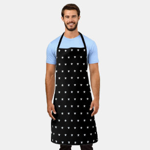 Modern black and white stars pattern cook apron