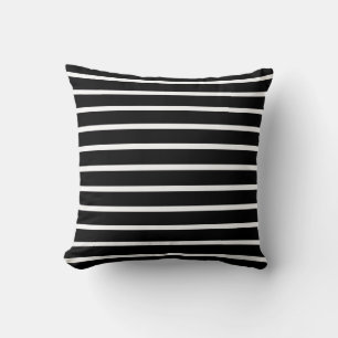 Modern Black and White Stripe  Cushion