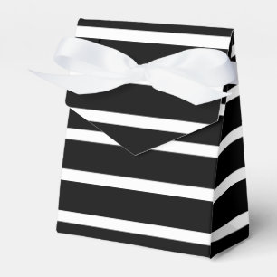 Modern Black and White Stripe Favour Box