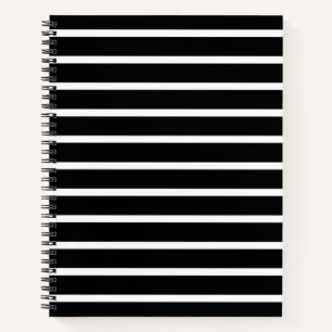 Modern Black and White Stripe Notebook
