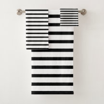 Modern Black And White Stripe Three Piece