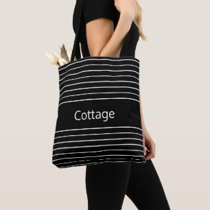 Modern Black and White Stripe Tote Bag
