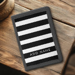 Modern Black and White Striped Pattern Custom Name Trifold Wallet<br><div class="desc">Rugby Stripes - A preppy pattern with bold stripes and a monogram of your first or last name. This design includes a trendy white striped pattern - If your art still needs to be adjusted, click on the Customise This button. This will take you to a design area where you...</div>