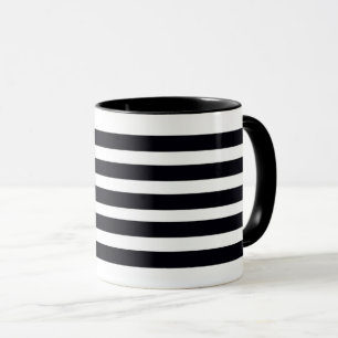 Modern Black and White Stripes Coffee Tea Mug