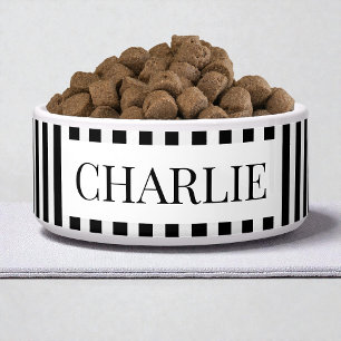 Modern Black and White Stripes Minimal Dog Pet