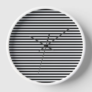 Modern black and white stripes pattern clock