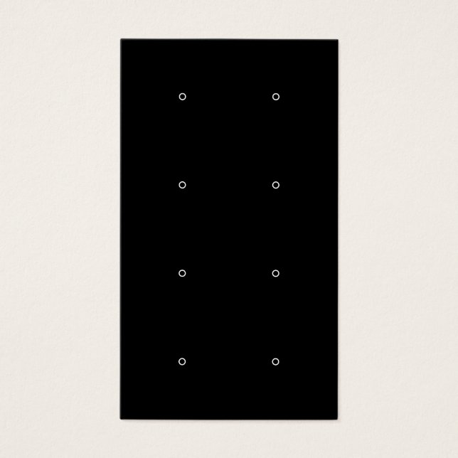 Modern black and white stud earring display card (Front)