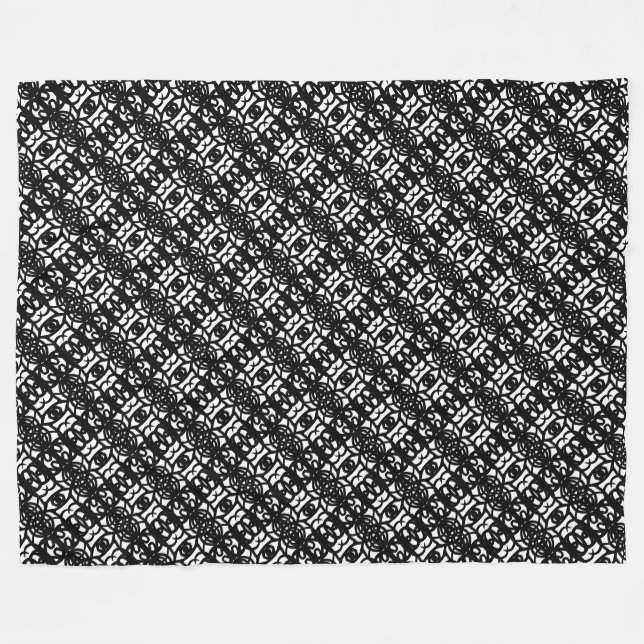 Modern black and white stylish Tao Fleece Blanket (Front (Horizontal))