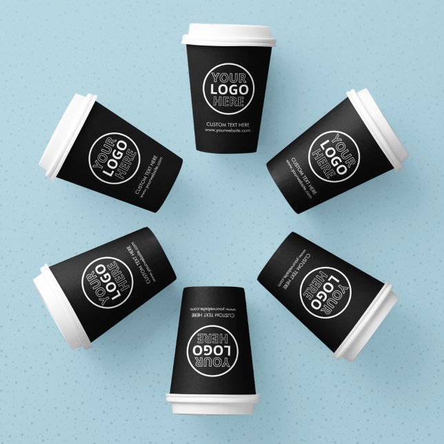 Modern Black and White Supplies Business Logo Paper Cups (Modern Black and White Supplies Business Logo Paper Cups
)