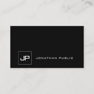Modern Black And White Template Cool Monogram Business Card