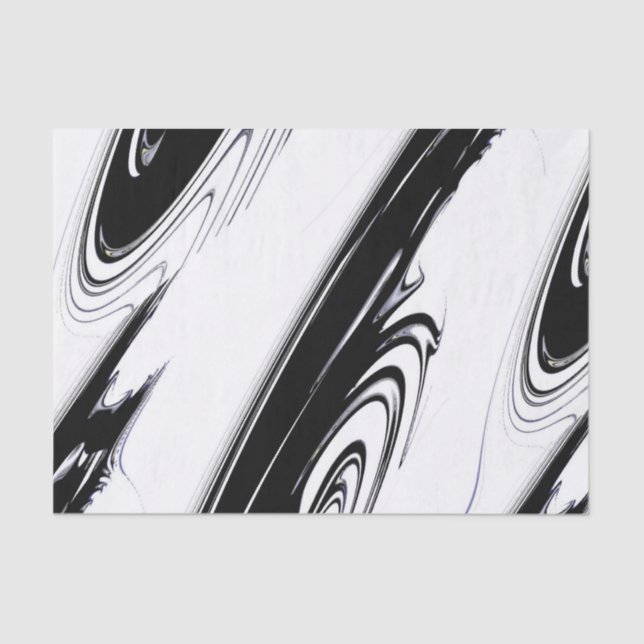 Modern Black and White Tissue Paper (Front)