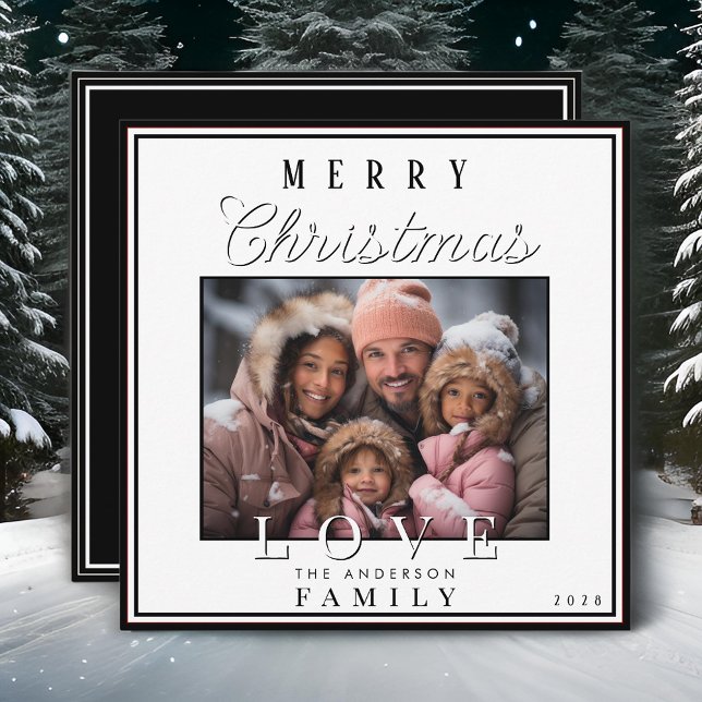 Modern Black and White Typography Christmas Photo Holiday Card (Creator Uploaded)