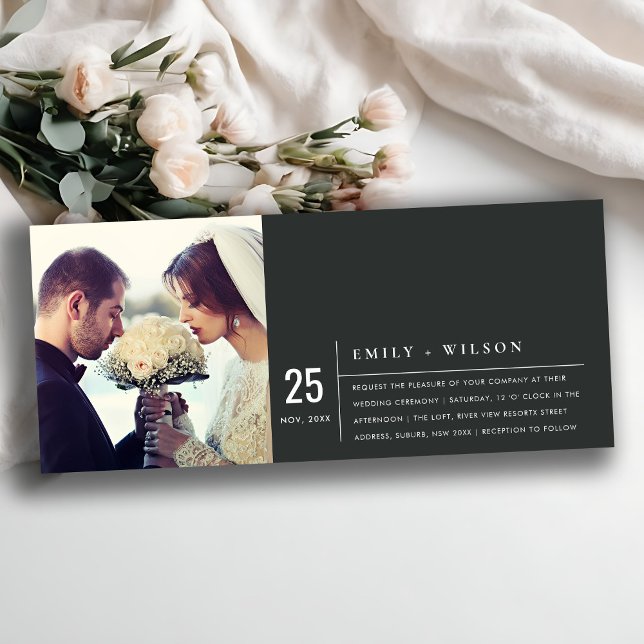 MODERN BLACK AND WHITE TYPOGRAPHY WEDDING PHOTO INVITATION (Creator Uploaded)