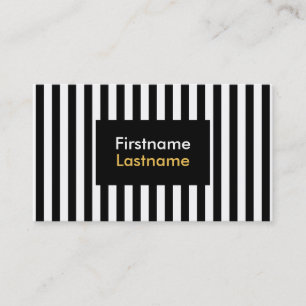 Modern Black and White Vertical Stripes Business Card