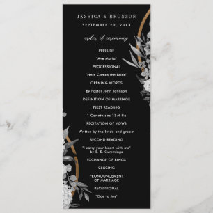 Modern Black and White Watercolor Floral Program
